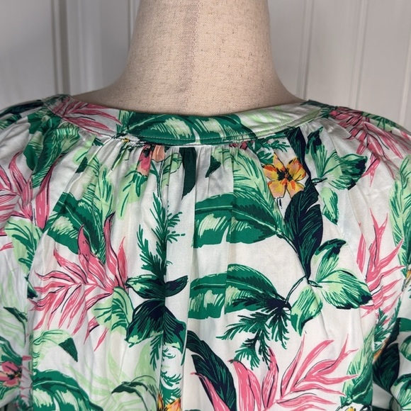 Loft Botanical Henley Blouse Sz XL - Picture 8 of 11